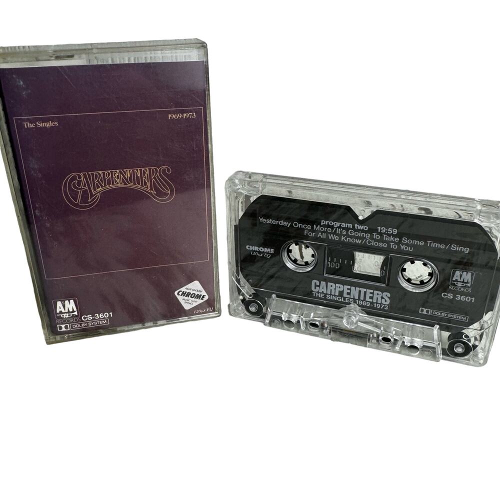 The Carpenters The Singles 1969-1973 AM Records CS-3601 Cassette Tape Vintage